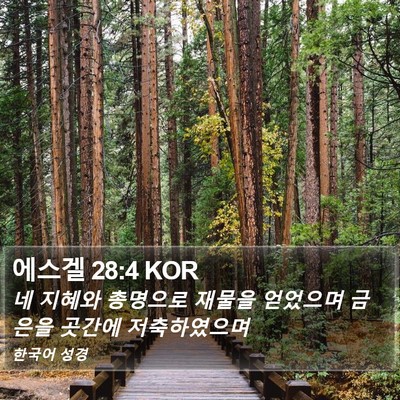 에스겔 28:4 KOR Bible Verse Image
