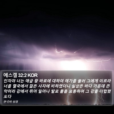 에스겔 32:2 KOR Bible Verse Image