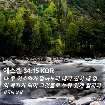 에스겔 34:15 KOR Bible Verse Image