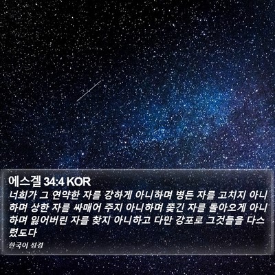 에스겔 34:4 KOR Bible Verse Image