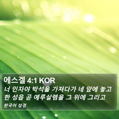 에스겔 4:1 KOR Bible Verse Image