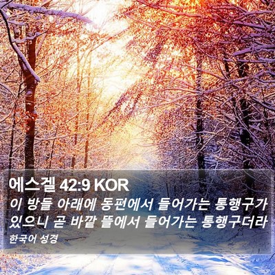 에스겔 42:9 KOR Bible Verse Image