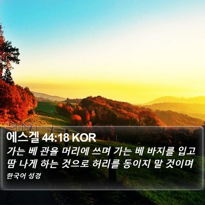 에스겔 44:18 KOR Bible Verse Image