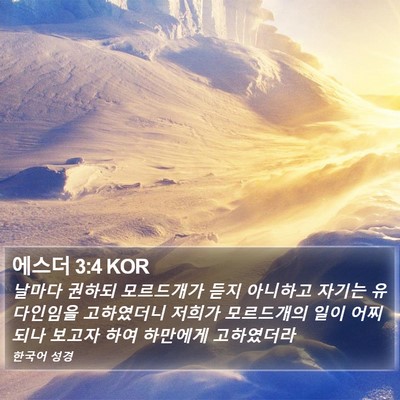 에스더 3:4 KOR Bible Verse Image