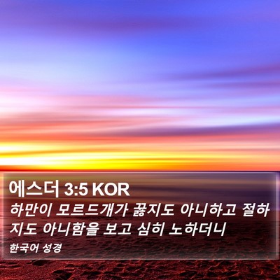 에스더 3:5 KOR Bible Verse Image