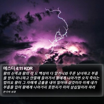 에스더 4:11 KOR Bible Verse Image