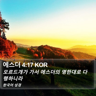 에스더 4:17 KOR Bible Verse Image