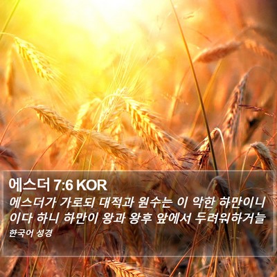 에스더 7:6 KOR Bible Verse Image