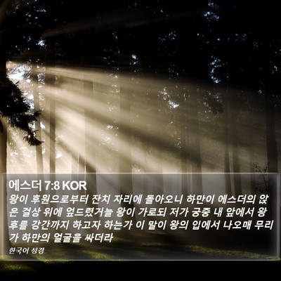 에스더 7:8 KOR Bible Verse Image