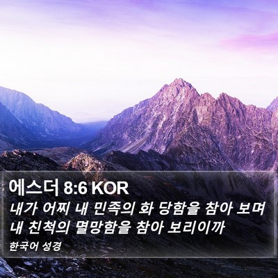 에스더 8:6 KOR Bible Verse Image
