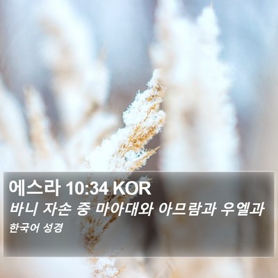 에스라 10:34 KOR Bible Verse Image