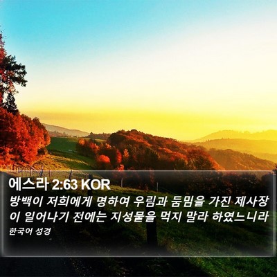 에스라 2:63 KOR Bible Verse Image