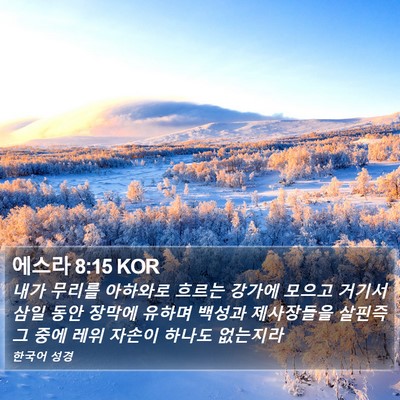 에스라 8:15 KOR Bible Verse Image