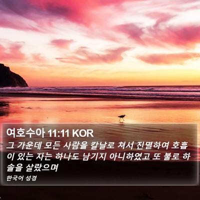 여호수아 11:11 KOR Bible Verse Image