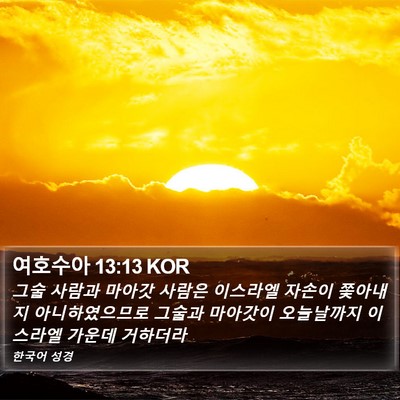 여호수아 13:13 KOR Bible Verse Image
