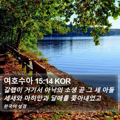 여호수아 15:14 KOR Bible Verse Image