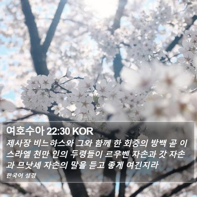 여호수아 22:30 KOR Bible Verse Image