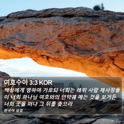 여호수아 3:3 KOR Bible Verse Image