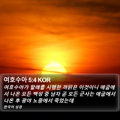 여호수아 5:4 KOR Bible Verse Image
