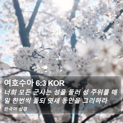 여호수아 6:3 KOR Bible Verse Image