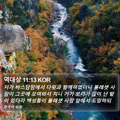 역대상 11:13 KOR Bible Verse Image