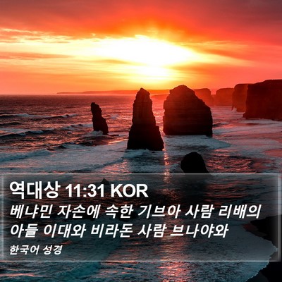 역대상 11:31 KOR Bible Verse Image