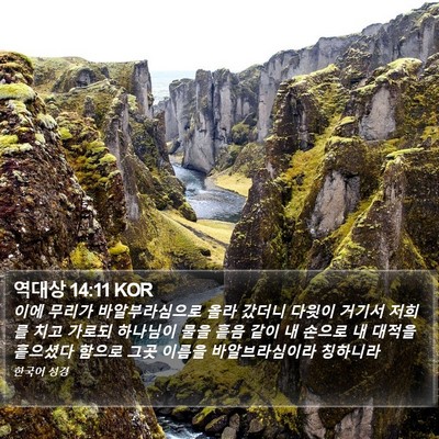 역대상 14:11 KOR Bible Verse Image