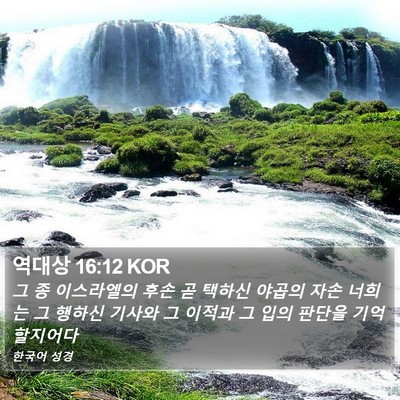 역대상 16:12 KOR Bible Verse Image
