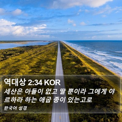 역대상 2:34 KOR Bible Verse Image