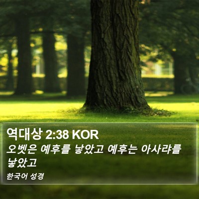 역대상 2:38 KOR Bible Verse Image