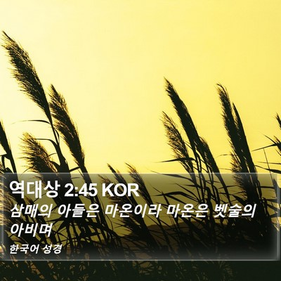 역대상 2:45 KOR Bible Verse Image
