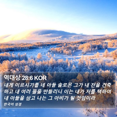 역대상 28:6 KOR Bible Verse Image