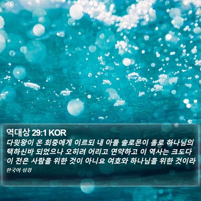 역대상 29:1 KOR Bible Verse Image