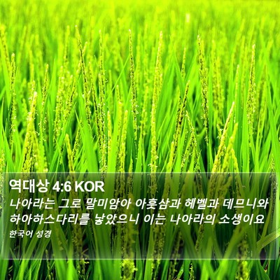 역대상 4:6 KOR Bible Verse Image