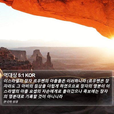 역대상 5:1 KOR Bible Verse Image