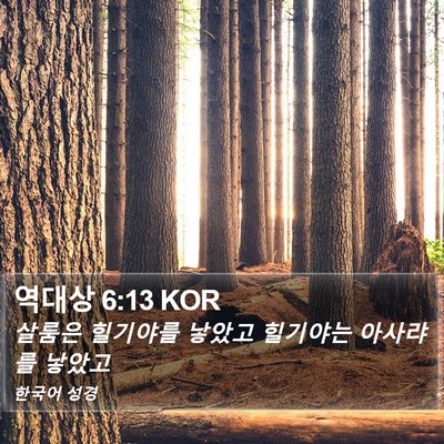 역대상 6:13 KOR Bible Verse Image