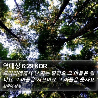 역대상 6:29 KOR Bible Verse Image