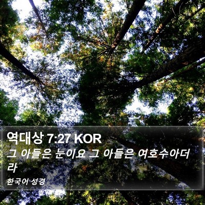 역대상 7:27 KOR Bible Verse Image