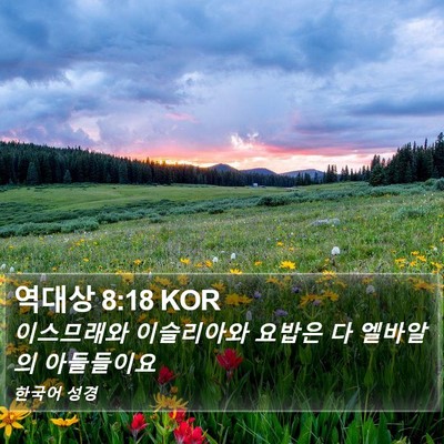 역대상 8:18 KOR Bible Verse Image