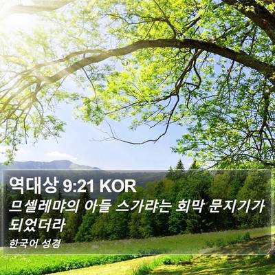역대상 9:21 KOR Bible Verse Image