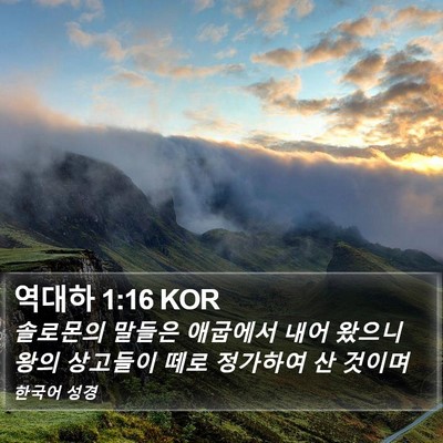 역대하 1:16 KOR Bible Verse Image