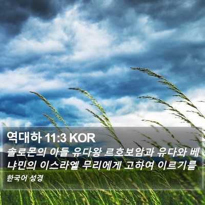 역대하 11:3 KOR Bible Verse Image