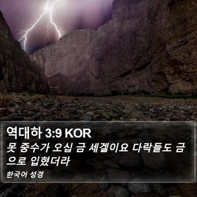 역대하 3:9 KOR Bible Verse Image