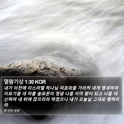 열왕기상 1:30 KOR Bible Verse Image