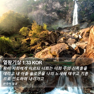 열왕기상 1:33 KOR Bible Verse Image