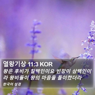 열왕기상 11:3 KOR Bible Verse Image