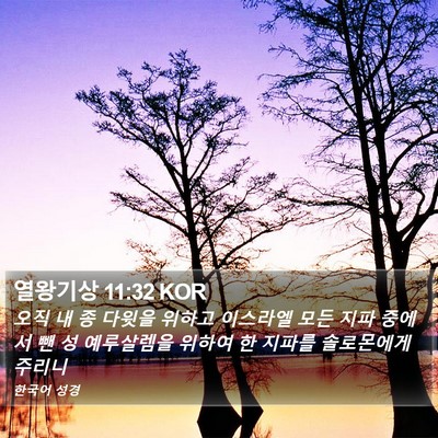 열왕기상 11:32 KOR Bible Verse Image