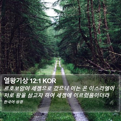 열왕기상 12:1 KOR Bible Verse Image