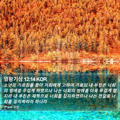 열왕기상 12:14 KOR Bible Verse Image