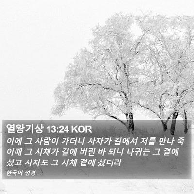열왕기상 13:24 KOR Bible Verse Image